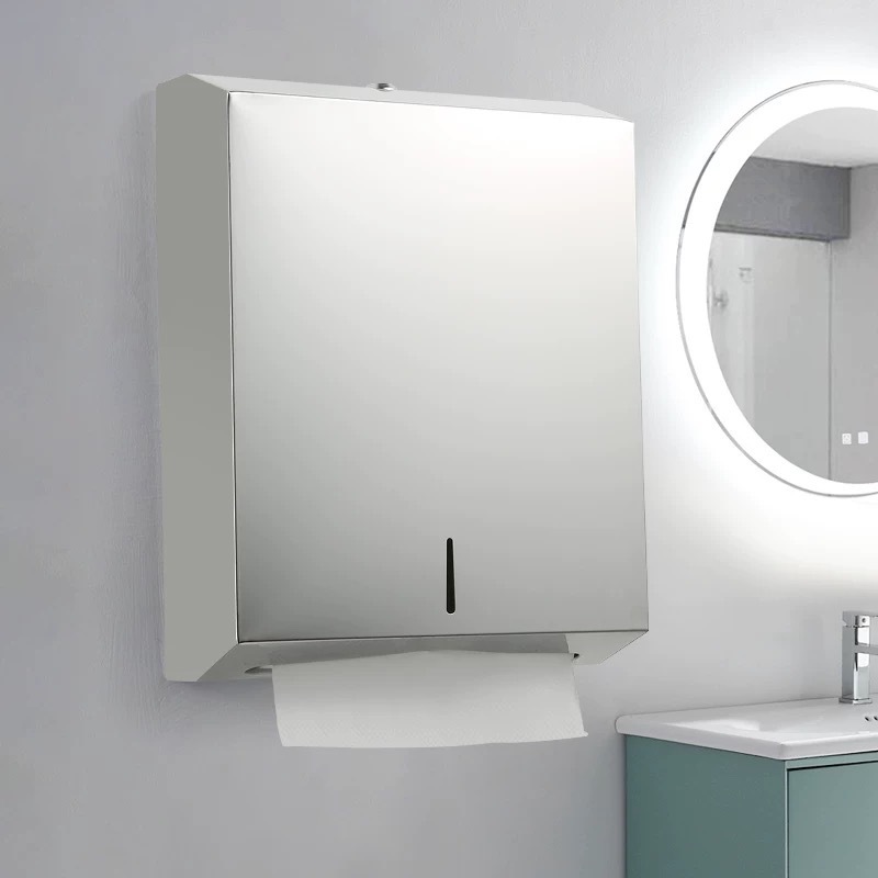 Carton de lingettes pour les mains en acier inoxydable (lumière vive) étendu