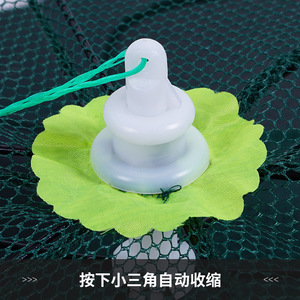 แหจับปลาแบบมีเชือกดึงมือโยน,ตาข่ายจับกุ้งกรงปลาเล็กปลาน้อย - Product Image 5