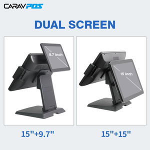 Terminales de sistema POS OEM de 15 pulgadas, computadora Individual Doble táctil, Software minorista, máquina pos de caja registradora Android con Windows - Product Image 4