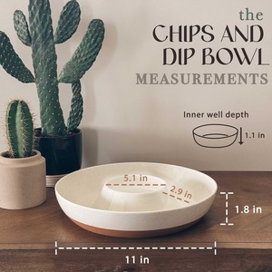 Seramik cips ve Dip servis tepsisi cips ve Salsa, sebzeler ve Dip, meyve, aperatifler, eğlenceli, barındırma için büyük bölünmüş parti kase seti