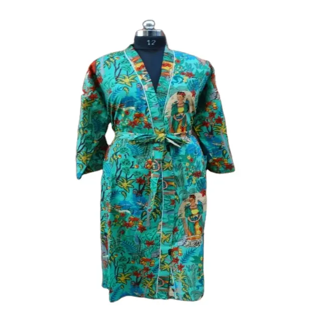 Vestido Kimono de diseñador multicolor para mujer, estilo Hippie y bohemio, Maxi, venta al por mayor, japonés