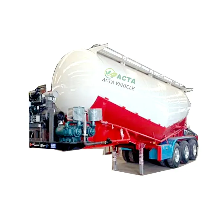 Alta calidad de alta resistencia vshape polvo bulker cisterna silo camión cisterna de tres ejes semirremolque de cemento a granel para la venta