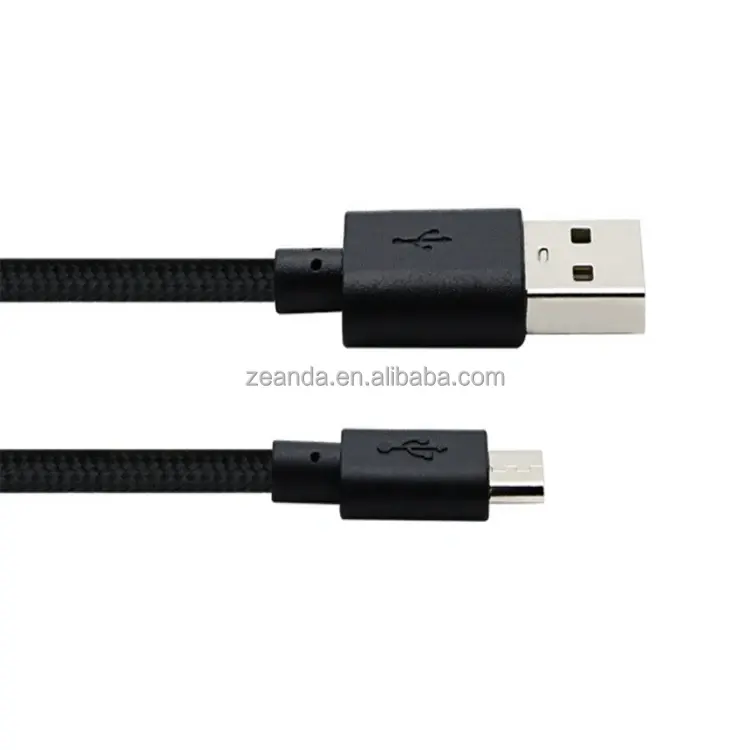 Sıcak satış naylon örgülü USB 2.0 AM mikro hızlı şarj kablosu