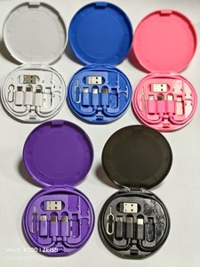 6合1圆形盒多功能Usb充电适配器电缆套件旅行适配器套件 - Product Image 6