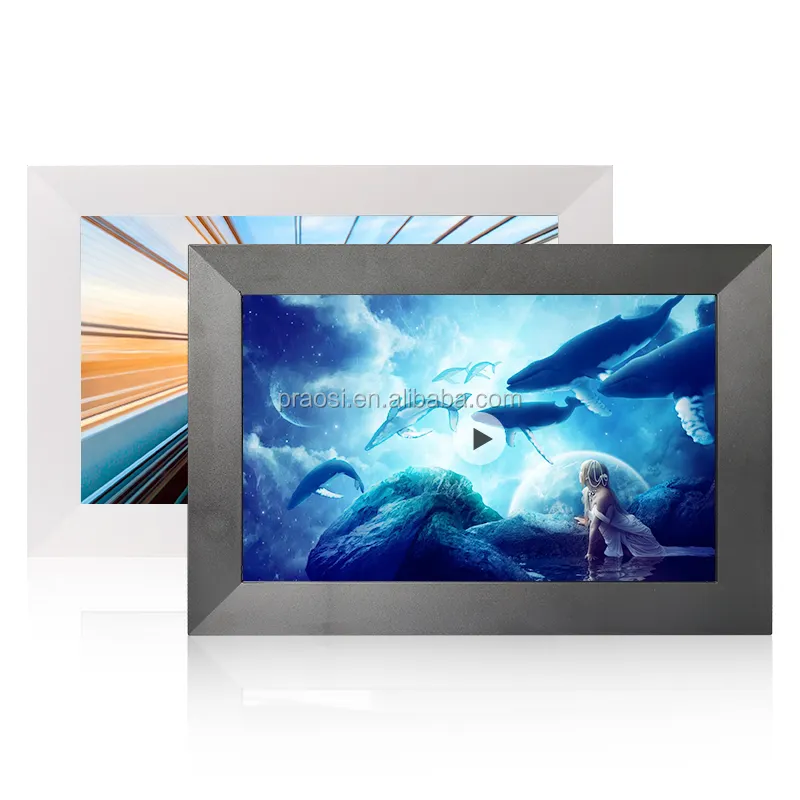 Pros Digital Picture Frame 10 inch WiFi 16GB Cloud Photo Frame IPS HD Touch Screen Share Photos or Videos via APP Auto-Rotate