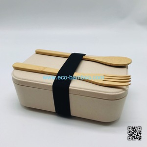Bamboo Fiber Lunch Box Plastic Microwavable Food <strong>Containers</strong> for Meal <strong>With</strong> <strong>Lids</strong> <strong>Rectangular</strong> Reusable Storage Lunch - Product Image 5