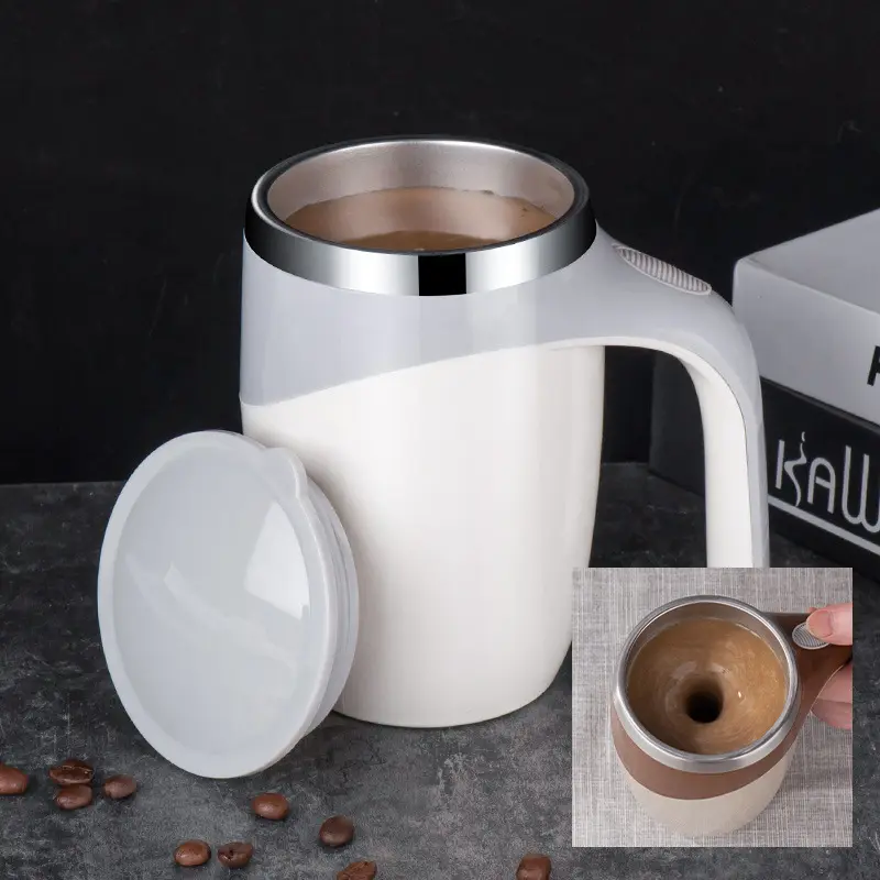 كوب شاي كهربائي تجاري شهير ، أكواب شاكر أوتوماتيكية مغناطيسية مثالية ، كوب قهوة مدفئ مخصص