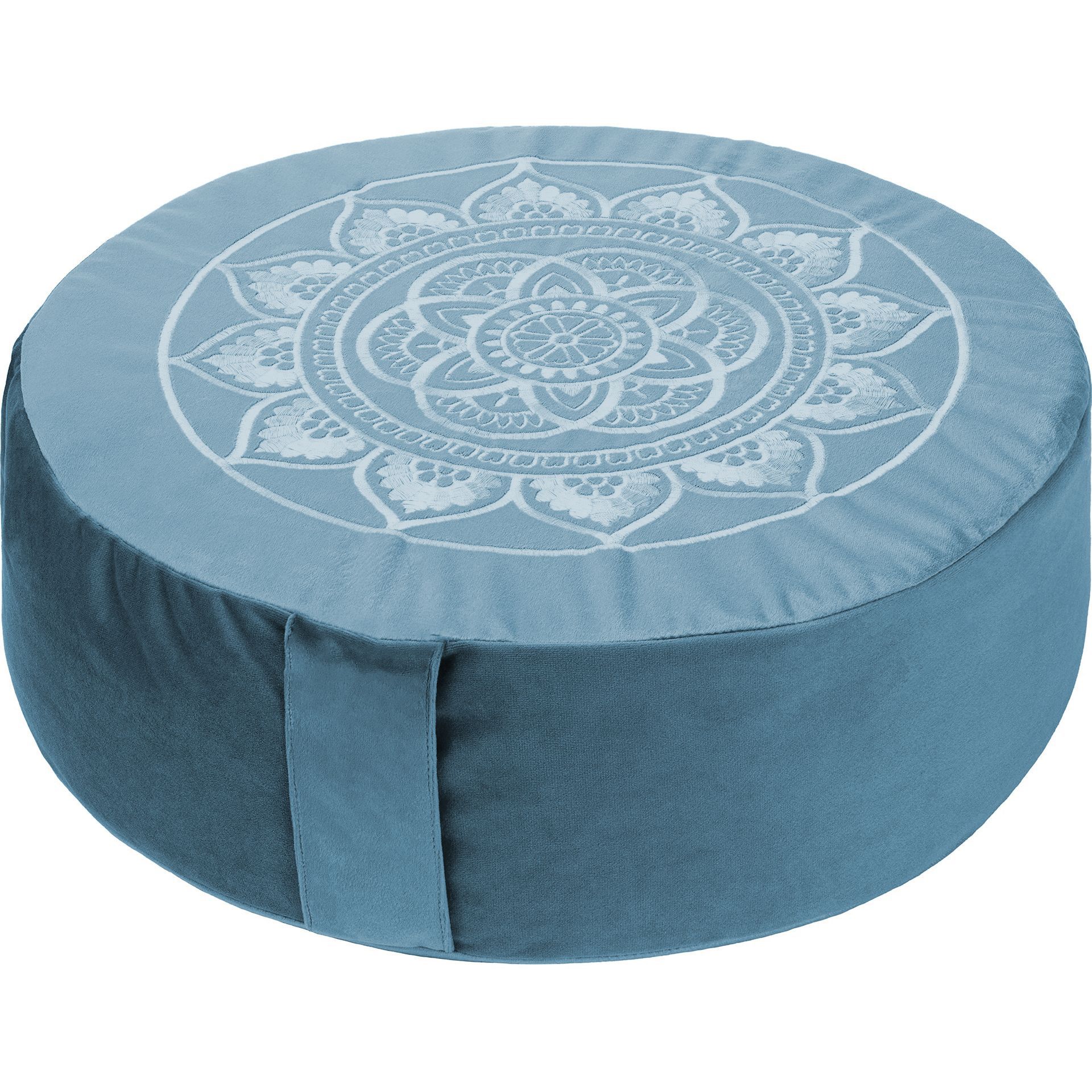 Round blue yoga cushion