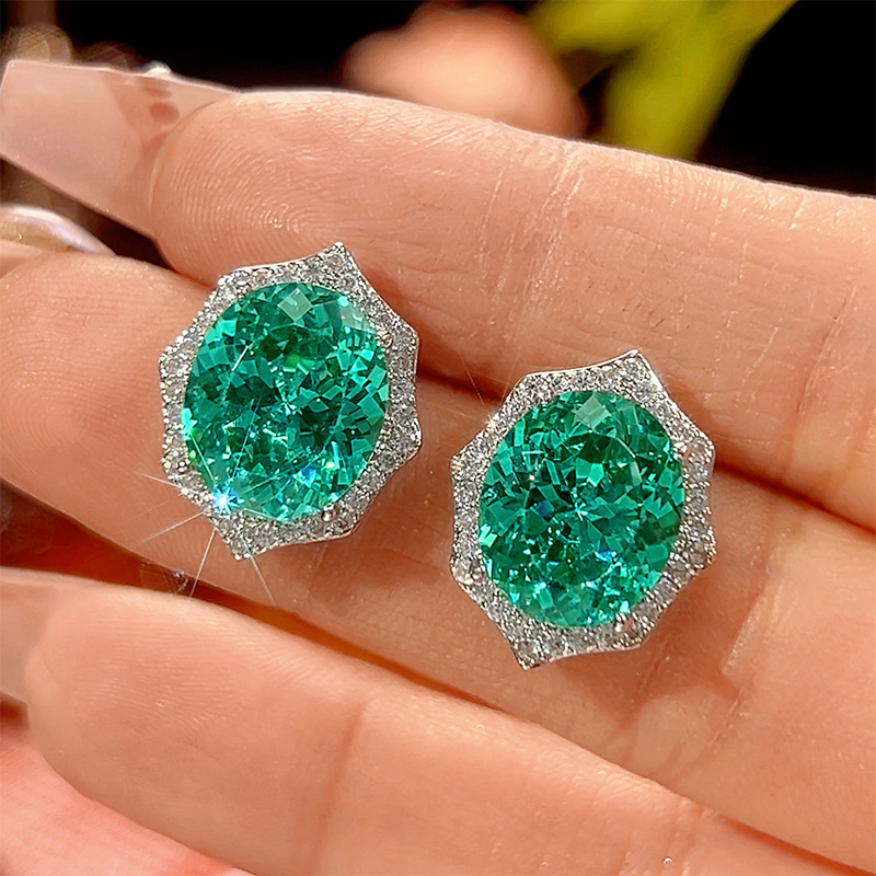 10*12MM ZS1316 Para green ear studs