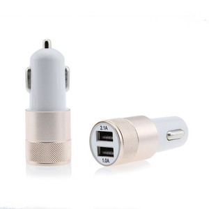 Logo özelleştirmek renkli alüminyum alaşım araba şarjı iki usb portu ile adaptif 5 v 2.1 bir hızlı şarj yeni promosyon - Product Image 2