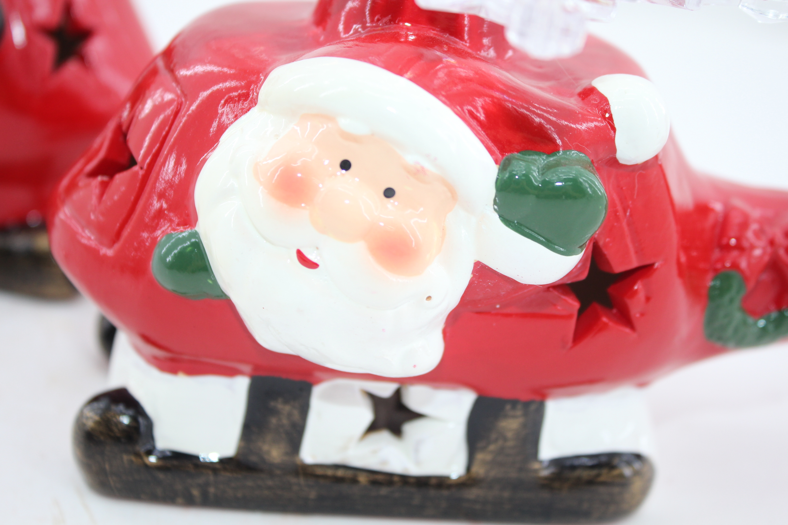 Christmas Santa Sitting Red Plane Decoration Figurine Classic Holiday Ornament gifts collection