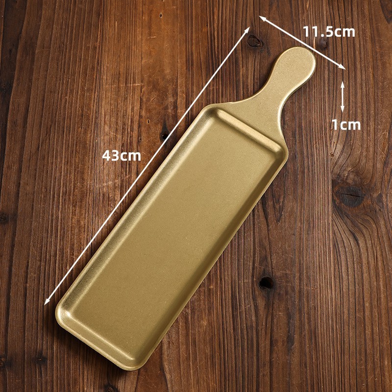 30x11.5cm Korean-style handle multi-purpose plate (retro gold)