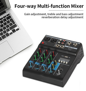4 kanal KTV amplifikatör dijital karıştırıcılar kablosuz mikrofon All-in-one makinesi Blueteeth müzik Dj denetleyici/ses konsolu mikser - Product Image 5