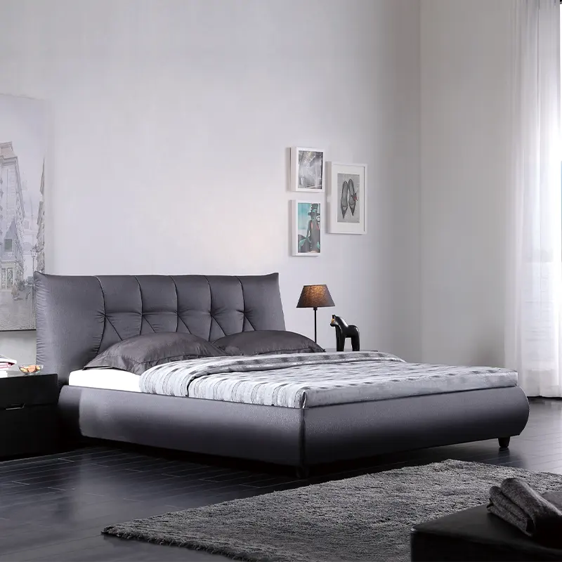 YFY, los últimos diseños de cama doble, cama individual tamaño Queen King, muebles de habitación, marco moderno para el hogar, cama tapizada de tela