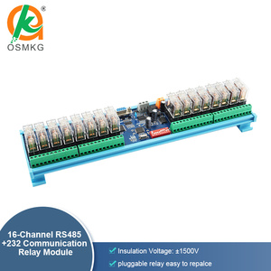 Oshangming 16 channel <strong>Relay</strong> <strong>Output</strong> Board 12V/24V <strong>Relay</strong> Module RS485 RS232 Modbus Rtu PLC Expansion Board Remote <strong>Controller</strong> - Product Image 3