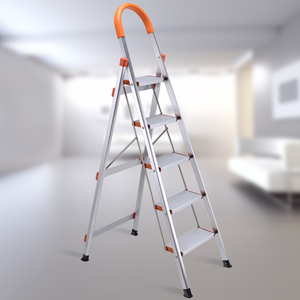 D tipi hafif sağlam alüminyum ev merdiveni kaymaz adımlar ev depo kullanımı için köpük kolçak 4 adımlı seçenekler Modern - Product Image 6