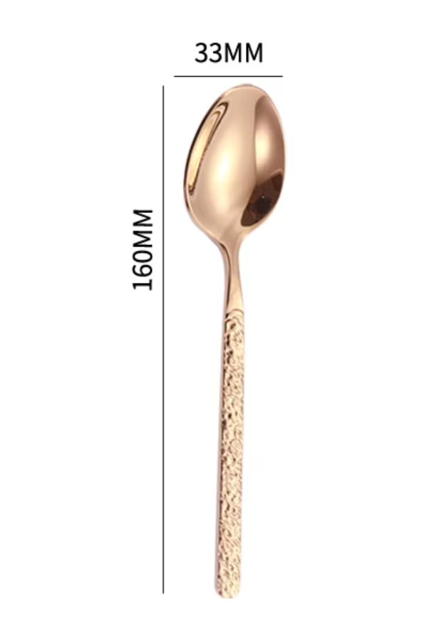 Rose gold-stone patterned tea spoon
