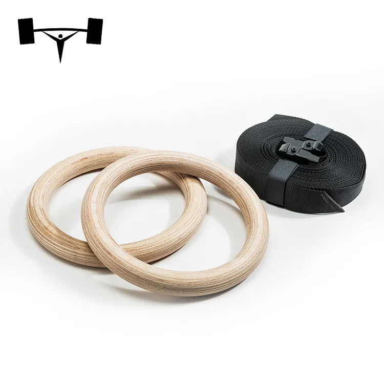 Anelli da palestra in legno con fibbie flessibili