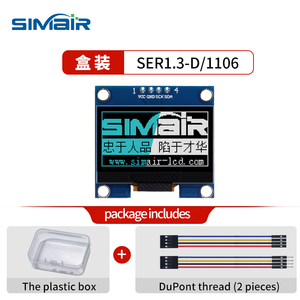 Modulo LCD OLED da 1.3 pollici, schermo OLED12864, luce blu con spille saldate 1106, interfaccia seriale I2C - Product Image 2