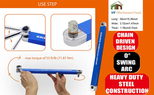ประแจสี่เหลี่ยม1/4 ''3/8 & 1/2'', ประแจชดเชยกล่องเครื่องมือเครื่องมือขนาด15.4นิ้วชุดเครื่องมือช่างประแจชุดแรงกระแทก - Product Image 4