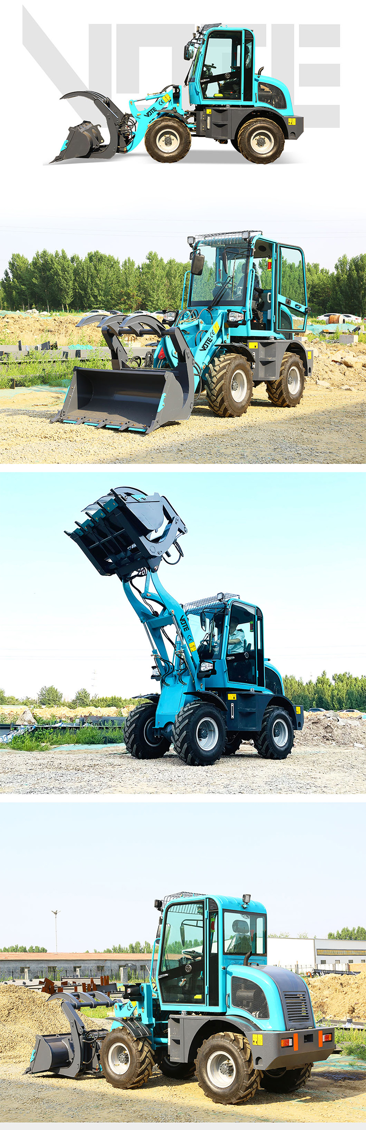 EPA 4 buy china front mini telescopic loader buckets front end small wheel loader with euro quick coupler 1 ton 2 ton prices