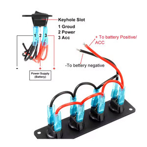 20A 12V DC açık/kapalı SPST anahtarı kontrolü ile 6 GANG nokta ışıklı Rocker anahtarı geçiş Metal Panel - Product Image 5