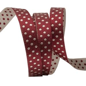 3/4英寸定制彩色圣诞织带圆点提花织带礼品装饰包装 - Product Image 3
