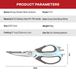 Mới Được Thiết Kế Đa-Mục Đích Kéo Nhà Bếp Thép Không Gỉ Lưỡi Bìa Cho Thực Phẩm Rau Thịt Gia Cầm Kéo Cắt - Product Image 3