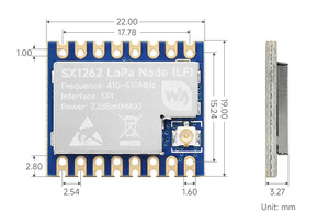 Core1262 LF/HF LoRaモジュール、SX1262チップ、長距離通信、干渉防止、サブGHz帯域に適しています - Product Image 6