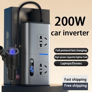 DC 12V-24V至交流220V车载电源转换器200瓦电池充电器插头适配器，用于汽车反相手机和笔记本电脑 - Product Image 2