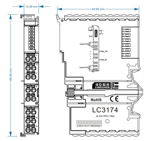 Lingchen LC3174 Industrial Remote I/o Ethercat Io Modulo Digital Io Modbus Módulo de salida de entrada