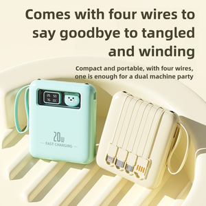 10000 мАч Быстрая зарядка PD22.5W Power Bank Type C кабель светодиодный свет цифровые мобильные устройства 4USB выход вход Быстрый Портативный Открытый - Product Image 3