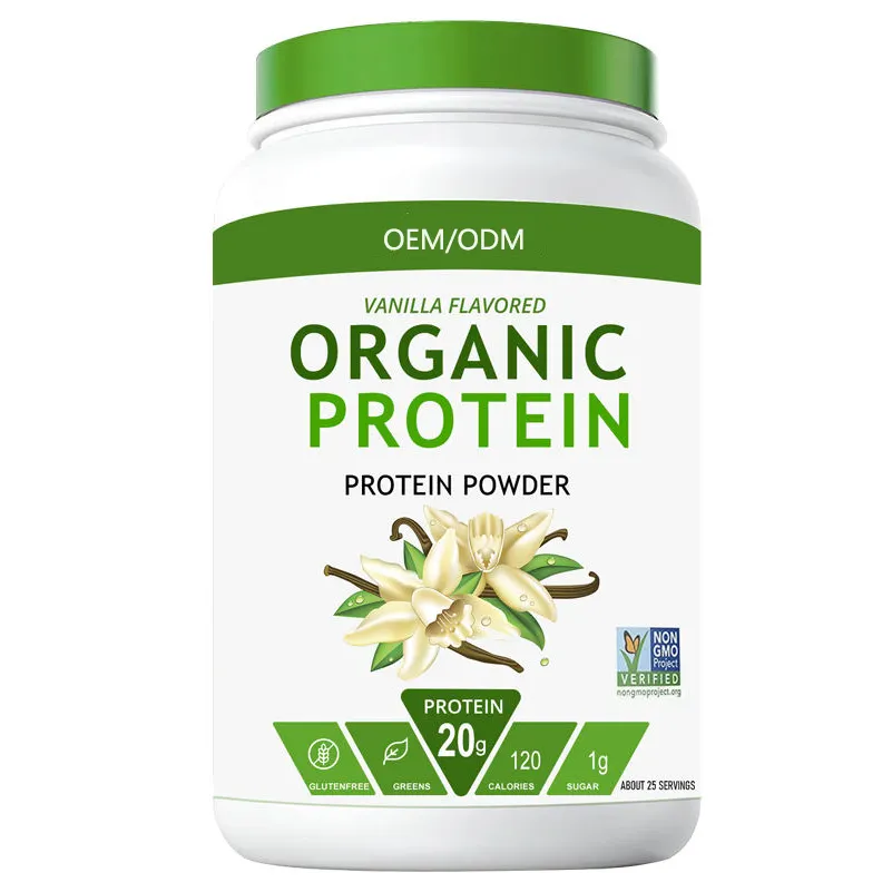 Commercio all'ingrosso Private Label Superfoods Green Organic Vegan Plant Based Rice Pea Probiotics Protien Supplement Protein Powder
