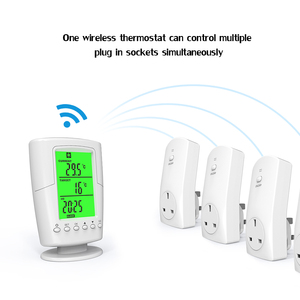 Inteligente de Control remoto inalámbrico termostato + enchufe de zócalo de calefacción, refrigeración, Programa de controlador de temperatura con pantalla LCD con retroiluminación - Product Image 3