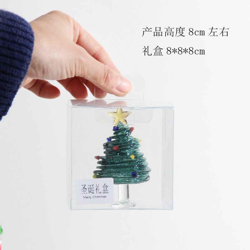 Árbol de Navidad verde oscuro atado con alambre los 8cm -- estilo de la caja de regalo del PVC