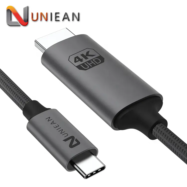 Cable HDMI de aleación de aluminio Cabo 4K 60Hz USB C a HDMI convertidor macho para video y uso de teléfonos móviles con función HDR