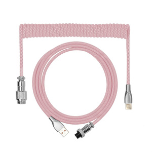 2024 Unique Macaron Coiled USB C <strong>Keyboard</strong> Cable Nylon Jacket <strong>Type</strong>-C Connectors for Gaming Mechanical <strong>Keyboard</strong> Wire - Product Image 1