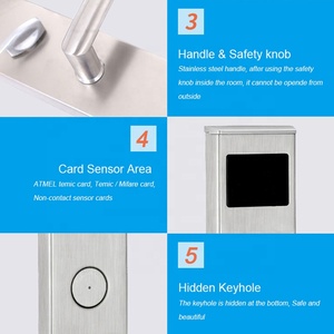 E100สแตนเลสกรณีสมาร์ท Keyless T57 M1บัตรอิเล็กทรอนิกส์การควบคุมการเข้าถึงที่สำคัญ Rfid ล็อคประตูโรงแรมสำหรับโรงแรม - Product Image 4
