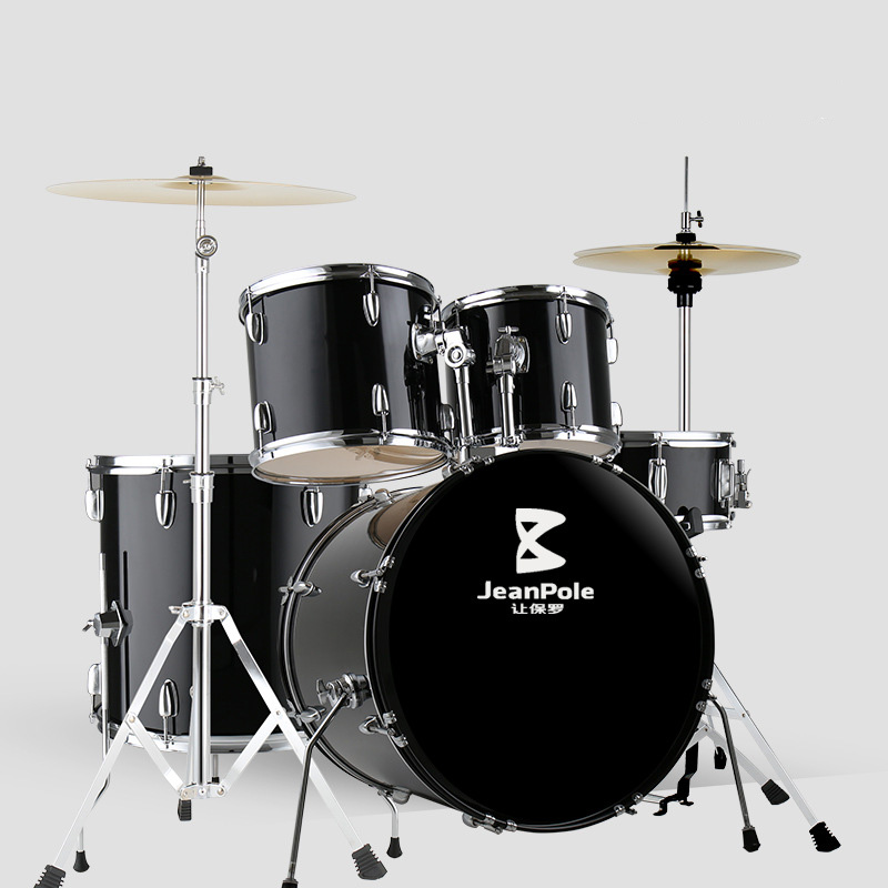 5 tambours 2 cymbales-Noir