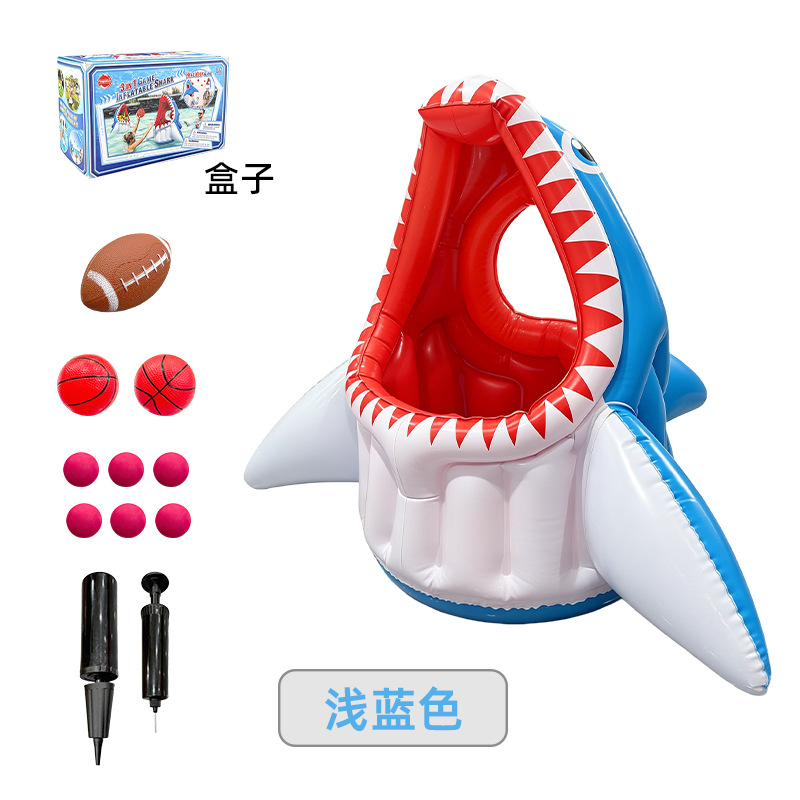 Anneau de requin gonflable bleu clair