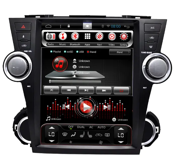Автомобильный Dvd-плеер с сенсорным экраном, автомобильное радио, стерео, мультимедийный плеер для Toyota Highlander 2007-2013, автомобильное GPS-радио, стерео, без dvd