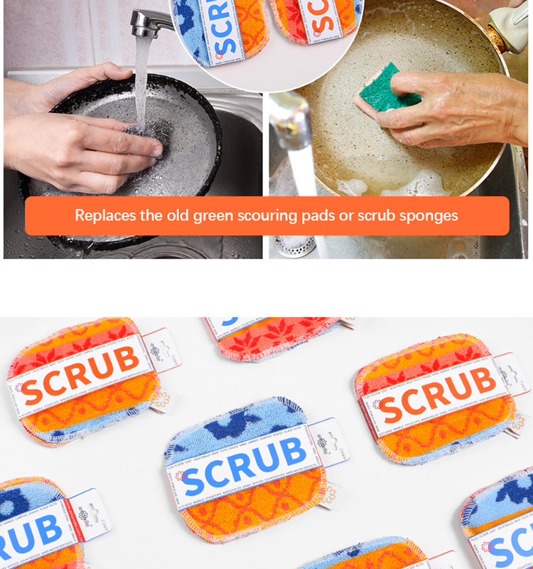 Reusable Scrub for Kitchen and Household Use Euroscrubby made of nature cotton and food-grade Resin