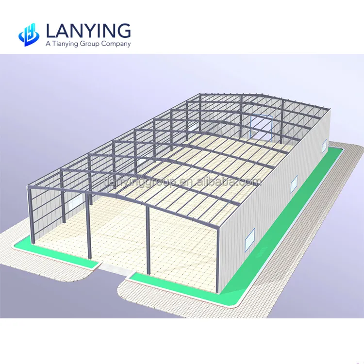 Desain penyimpanan gudang struktur baja ringan Prefab bingkai baja baja Prefab lampu rumah ayam Panel Sandwich EPS