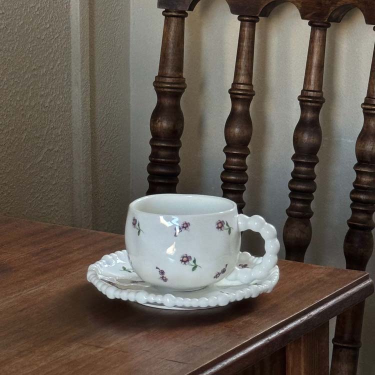 white-6inch sucer+300ml cup
