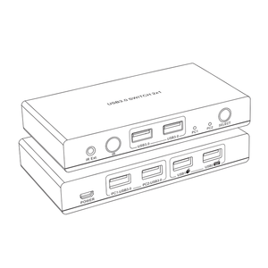 USB3.0 <strong>KVM</strong> <strong>Switch</strong> 2 in 4 Out up to 5Gbps IR Remote Video Switcher - Product Image 5