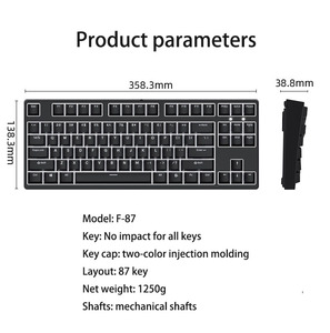 Teclado mecánico de 87 teclas, dispositivo con eje verde y rojo, juego PBT, Plug in, OEM de fábrica - Product Image 5