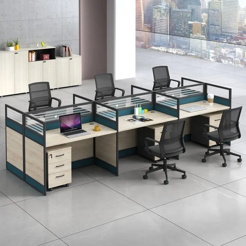 Commercial Furniture 4 Person Table Workstation Desk Office Furniture Manager Desk