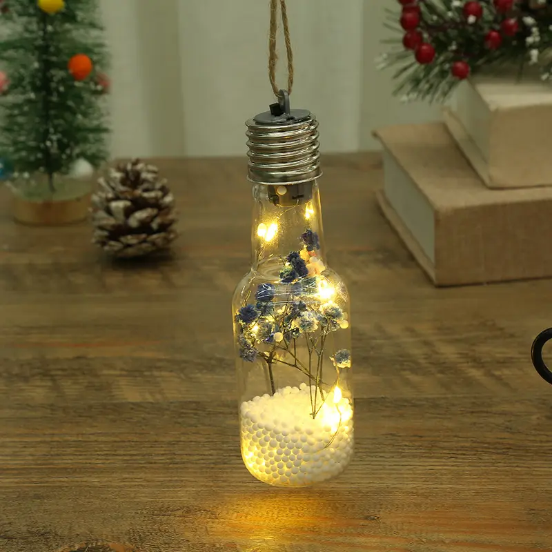 Hecho a mano 20cm tono cálido LED luz transparente Navidad bola de cristal decoración nuevo Interior adornos de cristal regalos de vacaciones