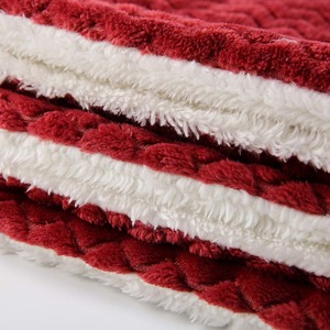 Siêu mềm hai lớp Sherpa san hô lông cừu chăn ném flannel chăn với sọc - Product Image 5