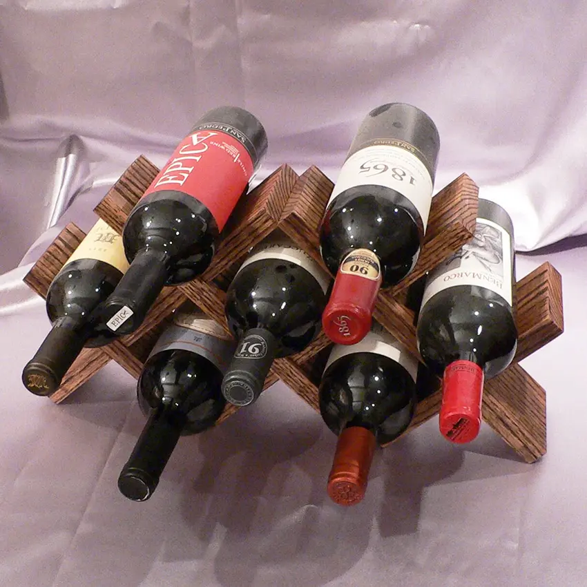 Estantes decorativos para botellas de vino de madera entrecruzados para Bar, mesa, encimera, restaurantes, cocina, hogar, Hotel, almacenamiento de vino, estantes de decoración